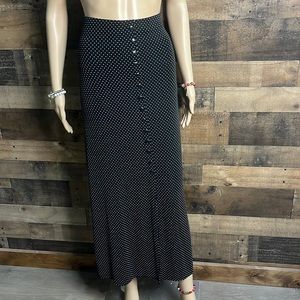 Dress Barn Polka Dot Button Down Maxi Skirt